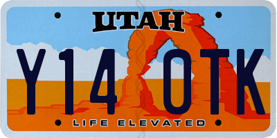 UT license plate Y140TK