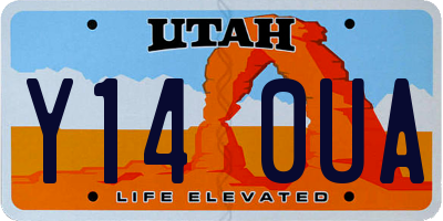 UT license plate Y140UA