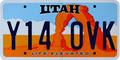 UT license plate Y140VK