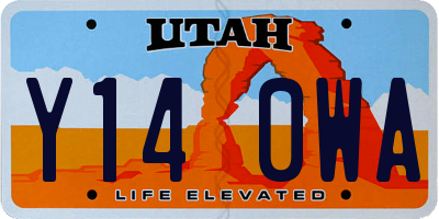 UT license plate Y140WA