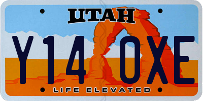 UT license plate Y140XE