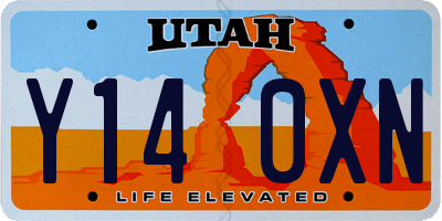 UT license plate Y140XN