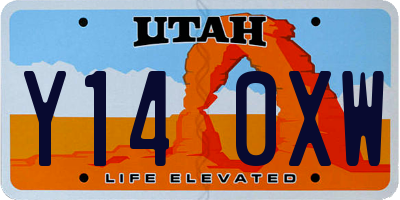 UT license plate Y140XW