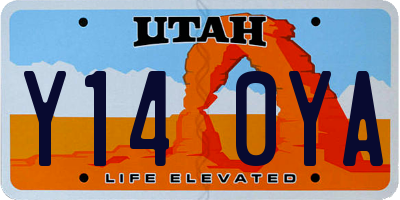 UT license plate Y140YA