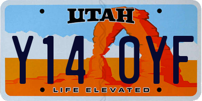 UT license plate Y140YF