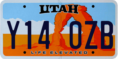 UT license plate Y140ZB