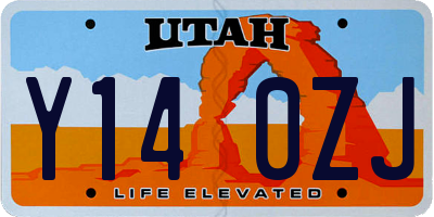 UT license plate Y140ZJ