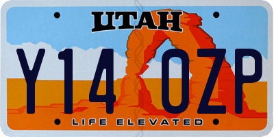 UT license plate Y140ZP