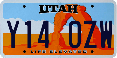 UT license plate Y140ZW