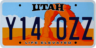UT license plate Y140ZZ