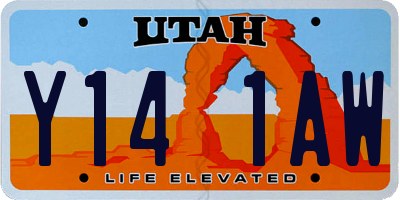 UT license plate Y141AW
