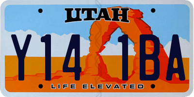 UT license plate Y141BA