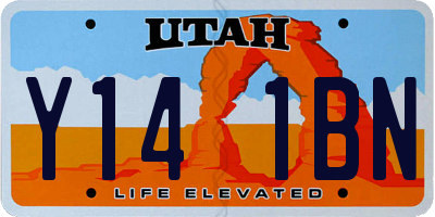 UT license plate Y141BN
