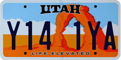 UT license plate Y141YA
