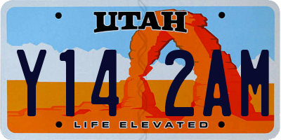 UT license plate Y142AM