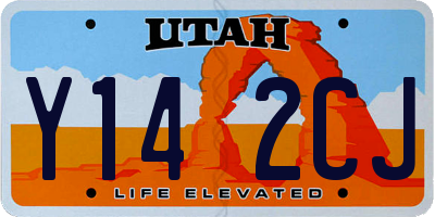 UT license plate Y142CJ