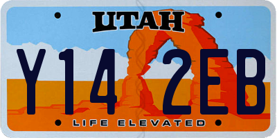 UT license plate Y142EB