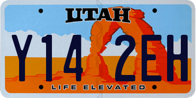 UT license plate Y142EH