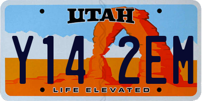 UT license plate Y142EM