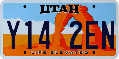 UT license plate Y142EN