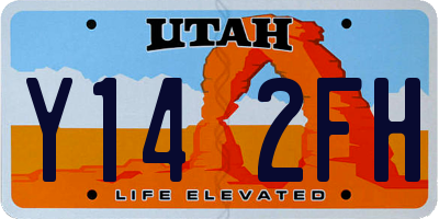 UT license plate Y142FH