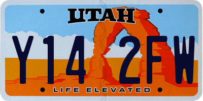 UT license plate Y142FW