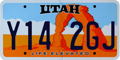 UT license plate Y142GJ