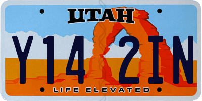 UT license plate Y142IN