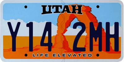 UT license plate Y142MH