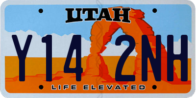 UT license plate Y142NH