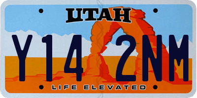 UT license plate Y142NM