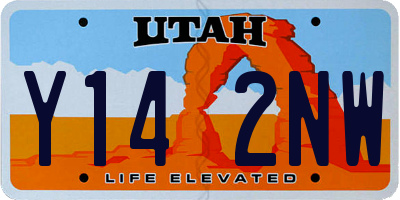 UT license plate Y142NW