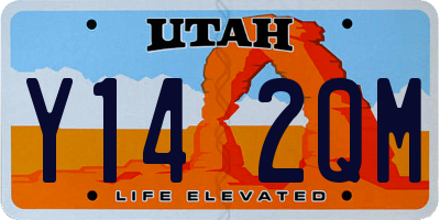 UT license plate Y142QM