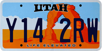UT license plate Y142RW