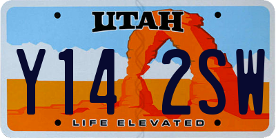 UT license plate Y142SW