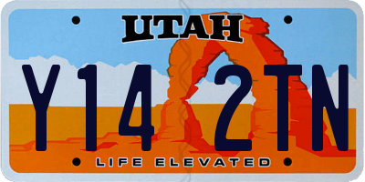 UT license plate Y142TN