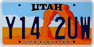 UT license plate Y142UW