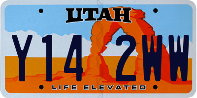 UT license plate Y142WW