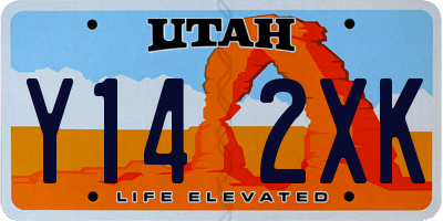 UT license plate Y142XK