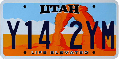 UT license plate Y142YM