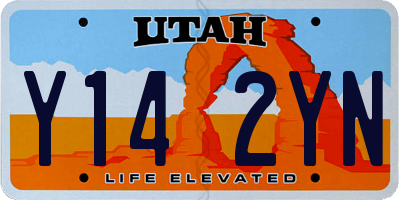 UT license plate Y142YN