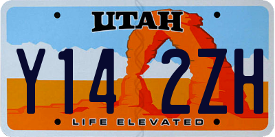 UT license plate Y142ZH