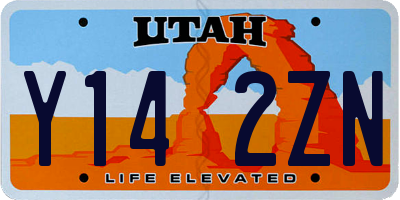 UT license plate Y142ZN