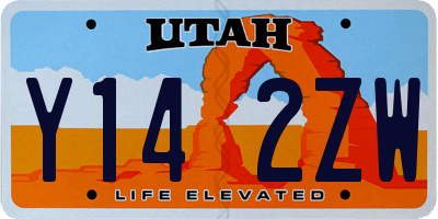 UT license plate Y142ZW