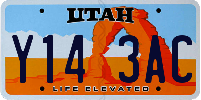 UT license plate Y143AC