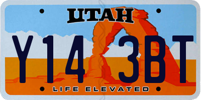 UT license plate Y143BT