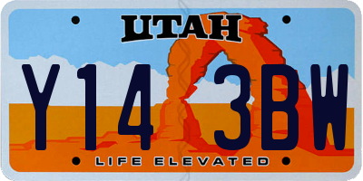 UT license plate Y143BW