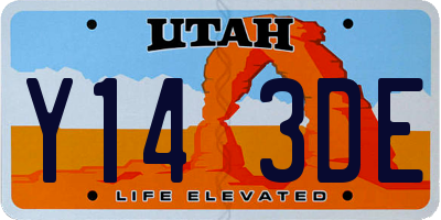 UT license plate Y143DE