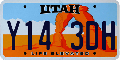 UT license plate Y143DH