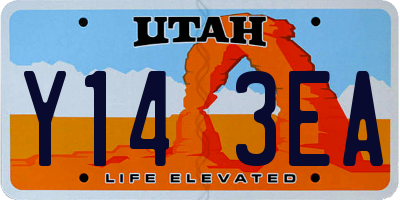 UT license plate Y143EA